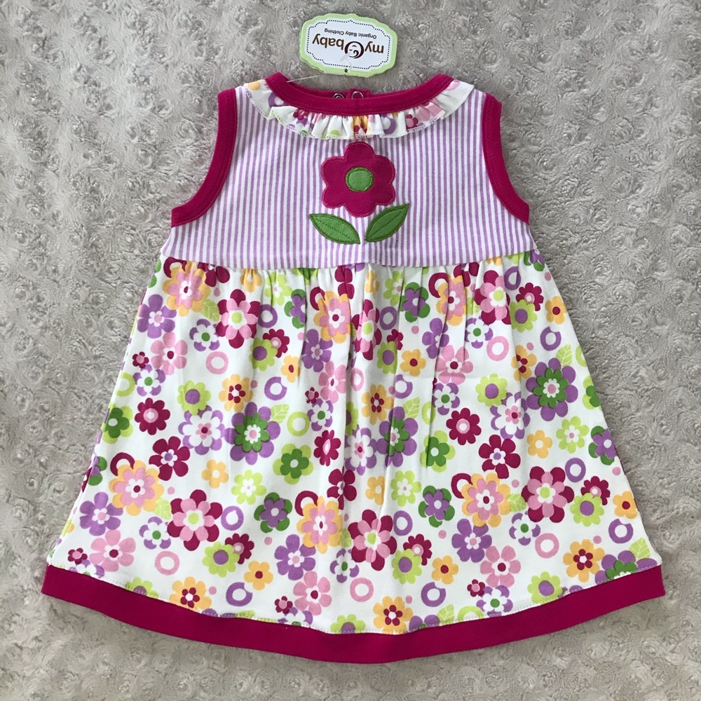 My Baby Organic Cotton Floral Dress 9 Months